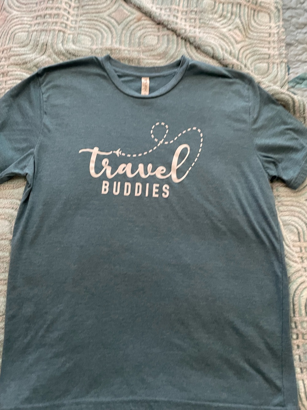 Travel Buddies Graphic Tee - Teal Blue